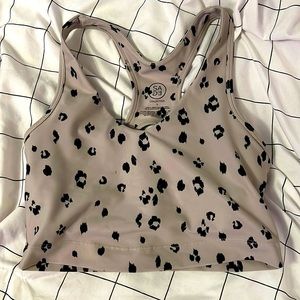 tan and black cheeta tank